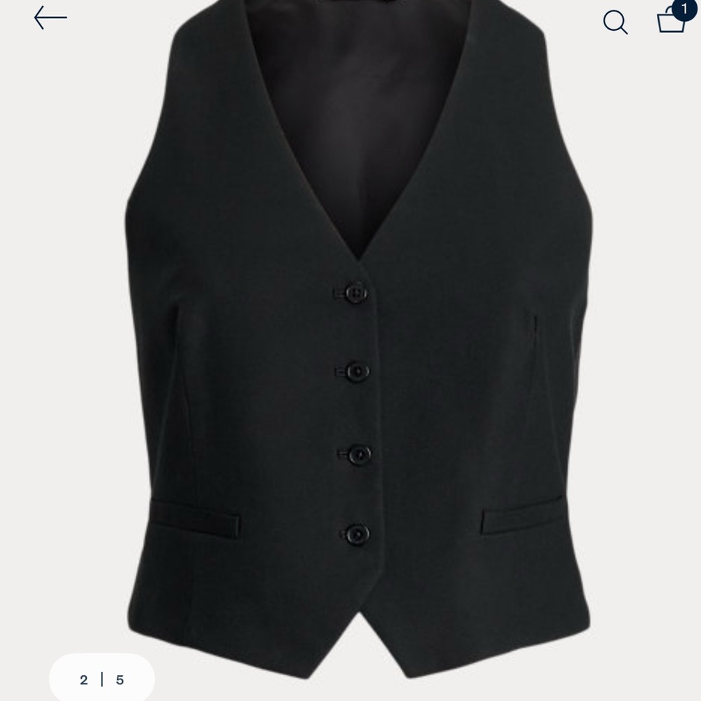 Ralph Lauren Cotton Blend Black Vest